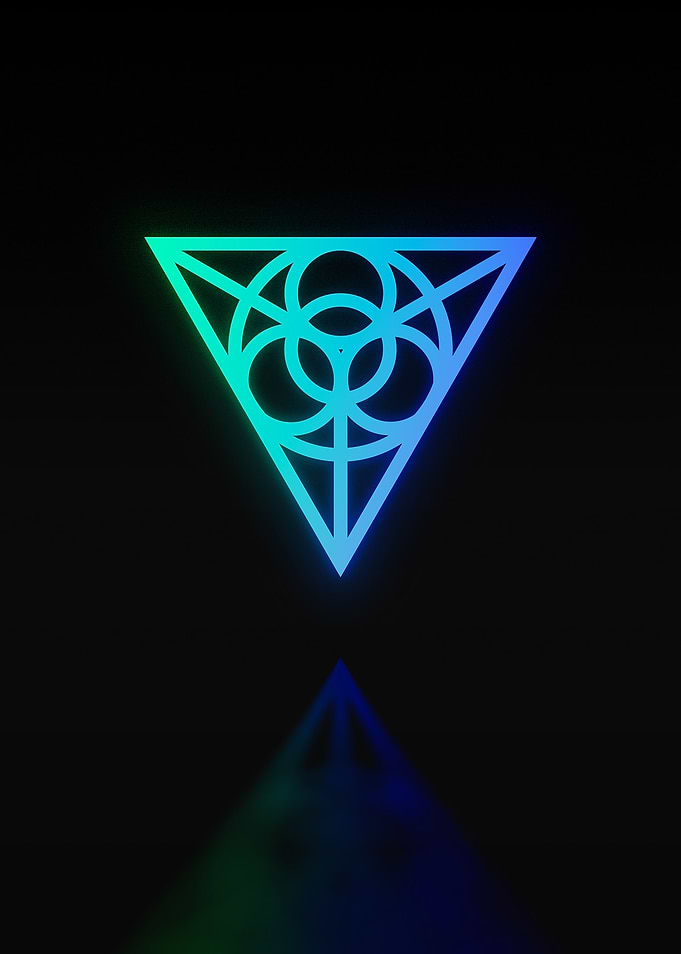 Neon Geometric Glyph Sign
