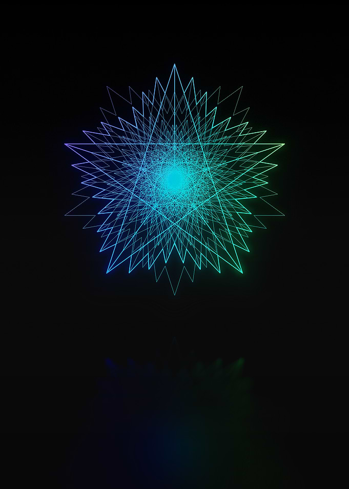 Neon Geometric Glyph Sign