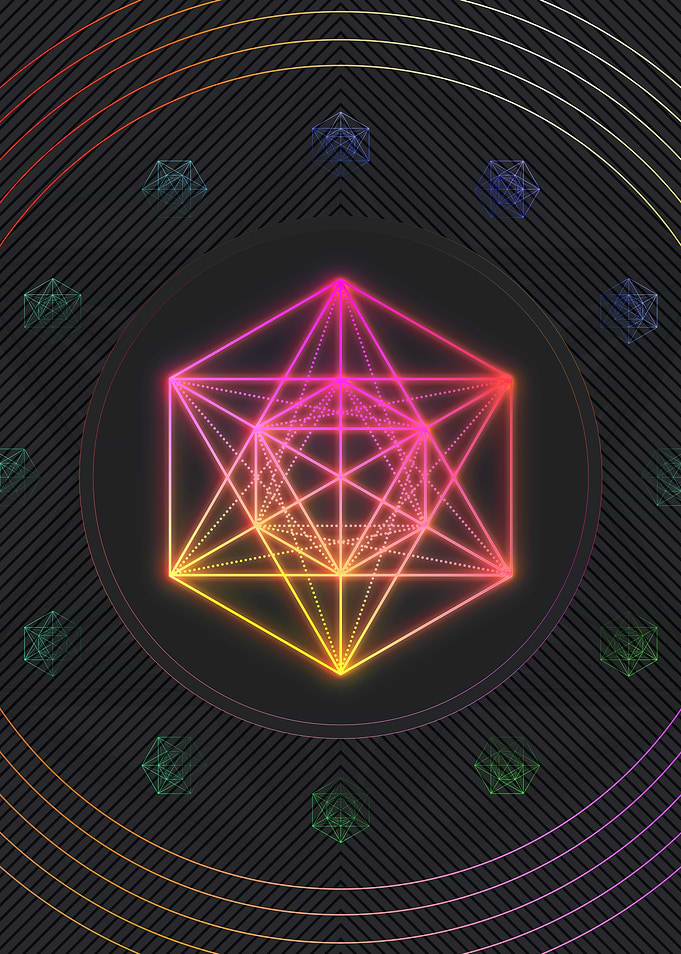 Neon Geometric Glyph Sign
