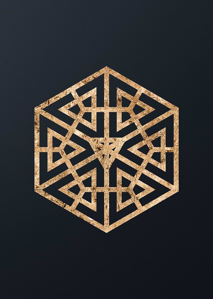 Gold Geometric Glyph Rune