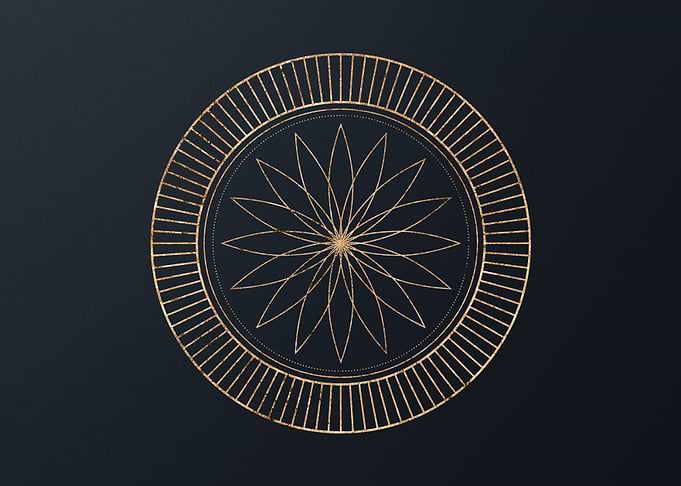 Gold Geometric Glyph Sign