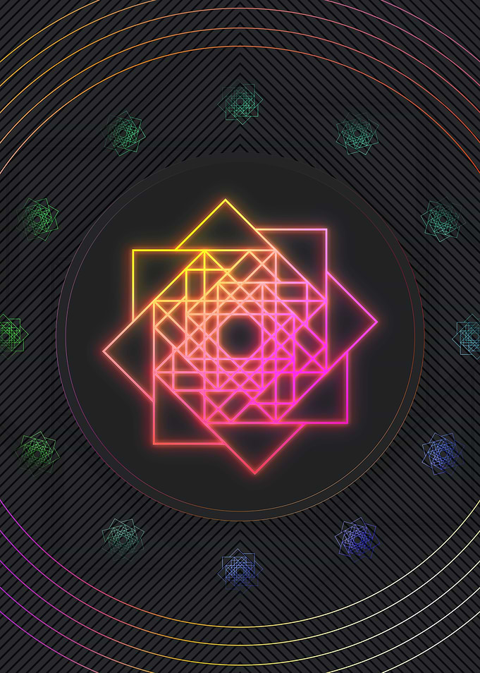 Pink Neon Sacred Geometry