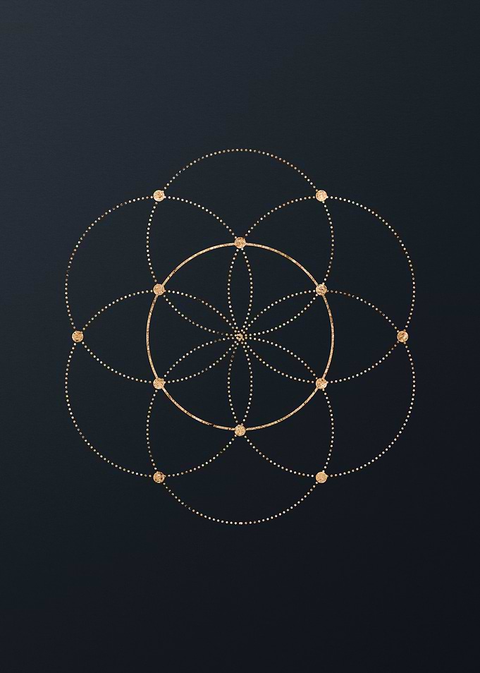 Gold Geometric Glyph Rune