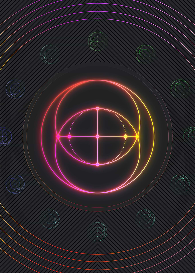 Neon Geometric Glyph Sign