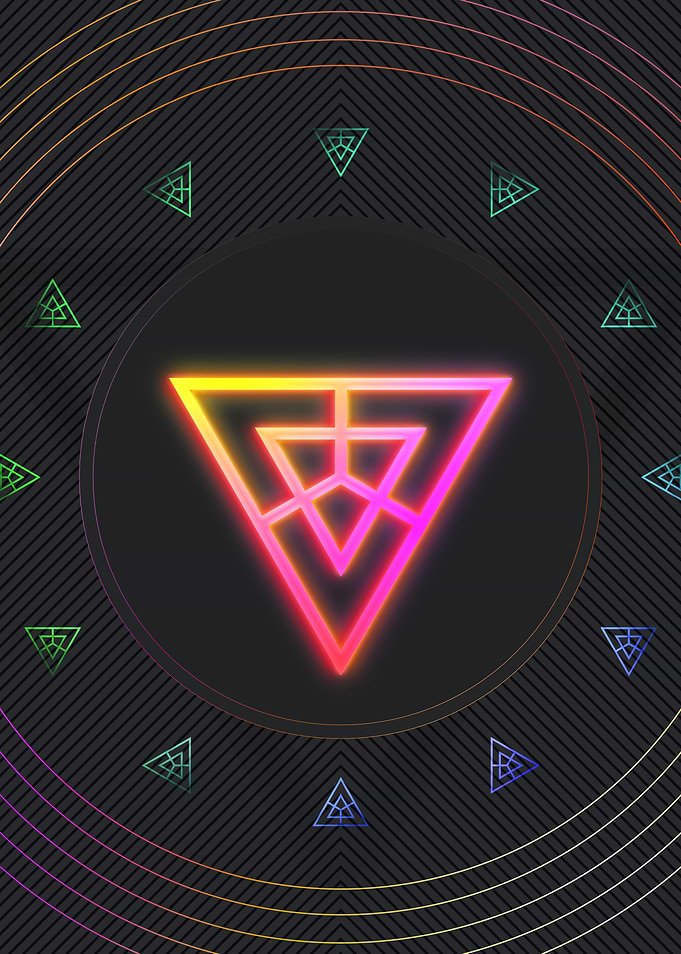 Neon Geometric Glyph Sign