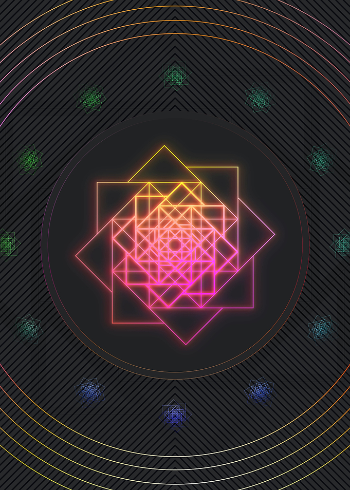 Pink Neon Sacred Geometry
