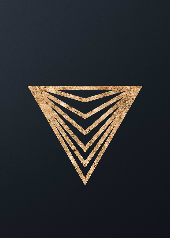 Gold Geometric Glyph Sign