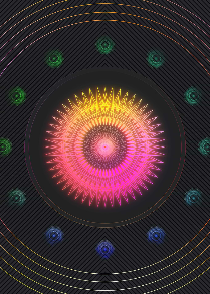 Neon Glyph Mandala Rune