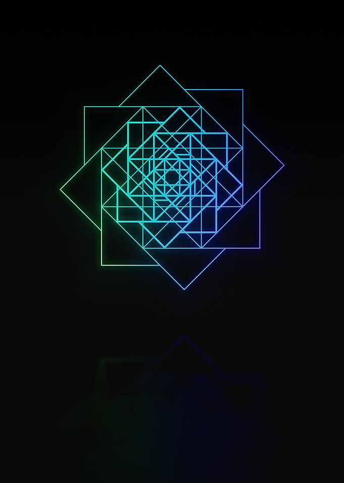 Neon Geometric Glyph Rune