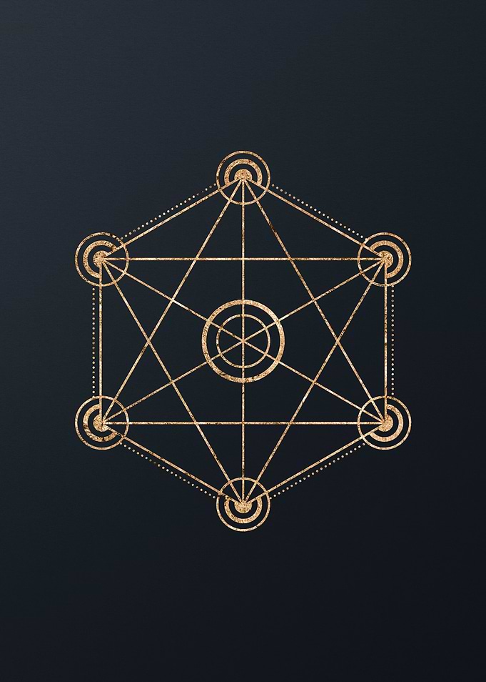 Gold Geometric Glyph Sign