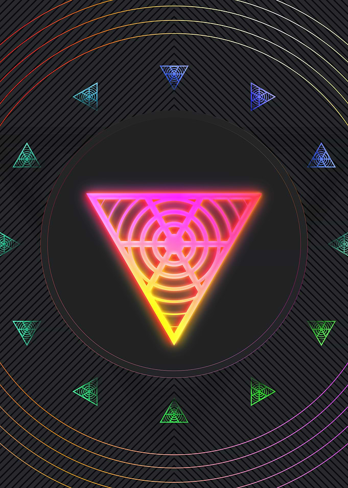 Neon Geometric Glyph Sign