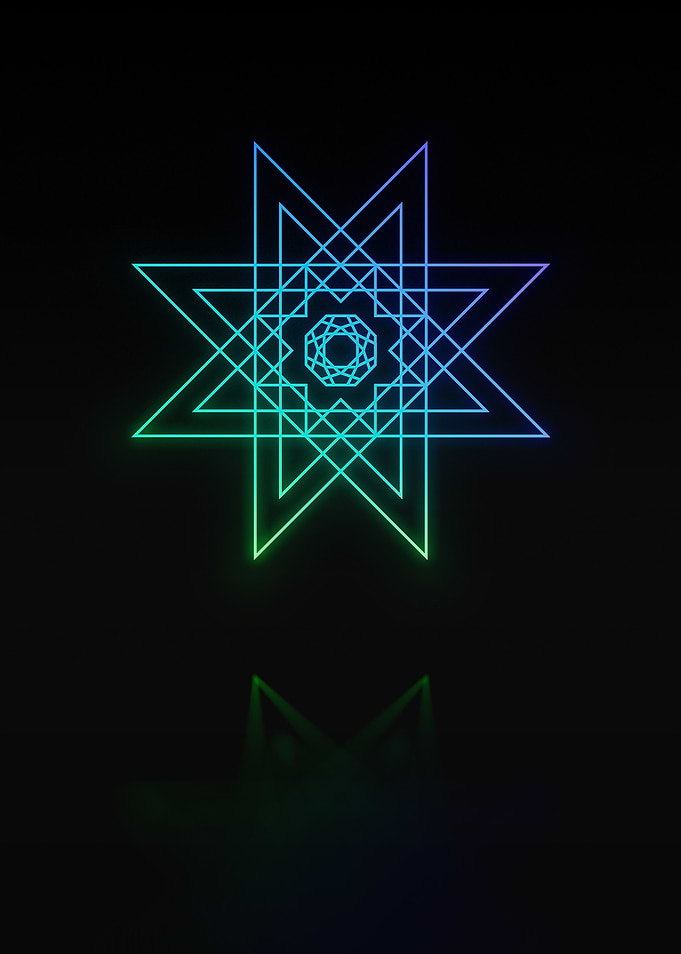 Neon Geometric Glyph Rune