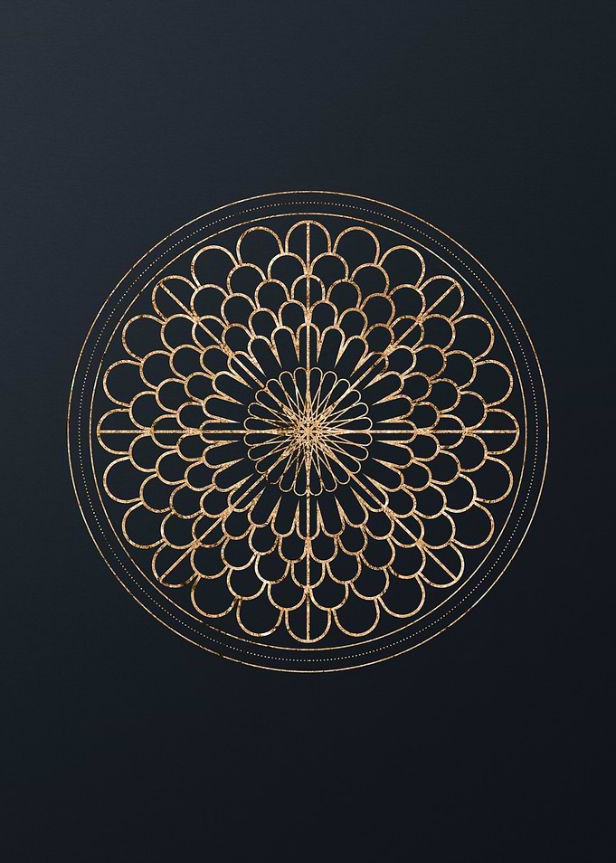Gold Geometric Glyph Sign