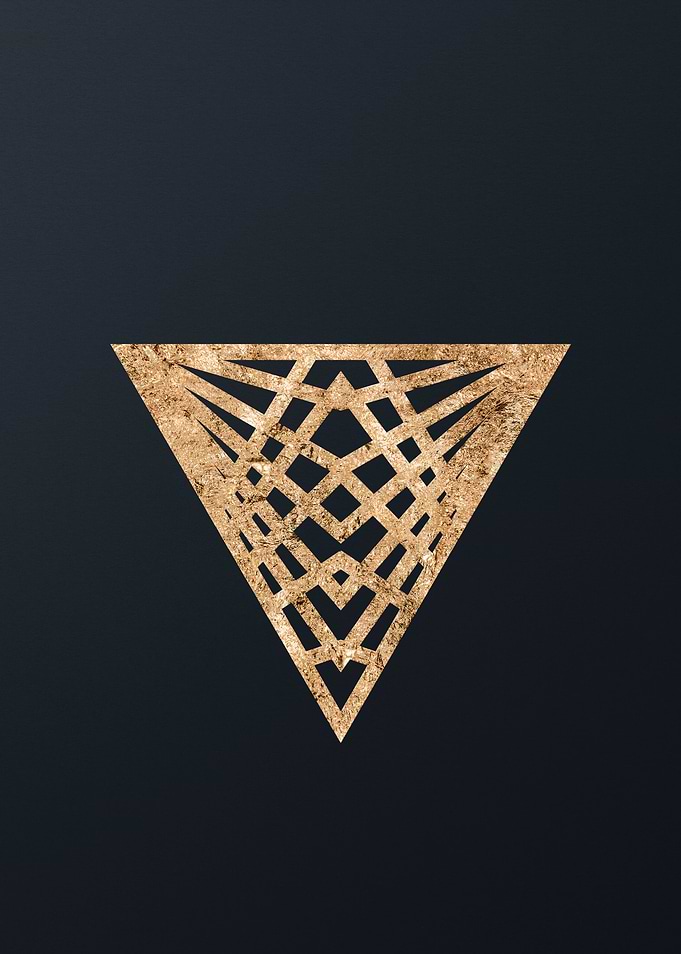 Gold Geometric Glyph Sign