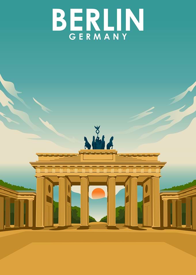Berlin Vintage Travel Art