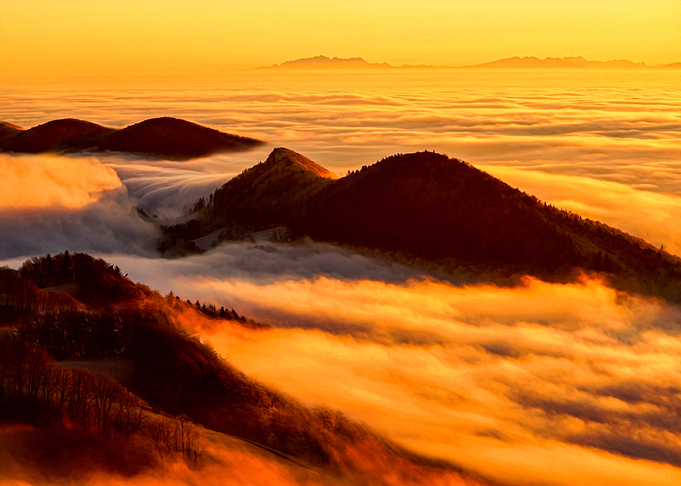 Foggy Sunset Clouds
