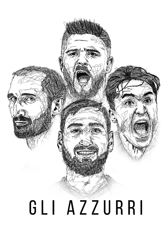 Gli Azzurri Scribble art