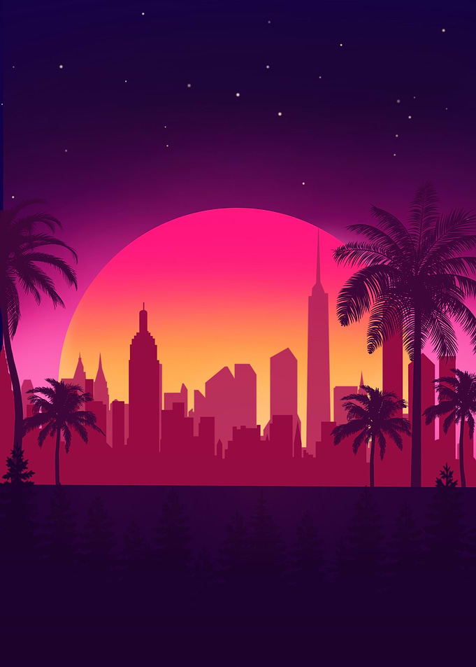 synthwave city