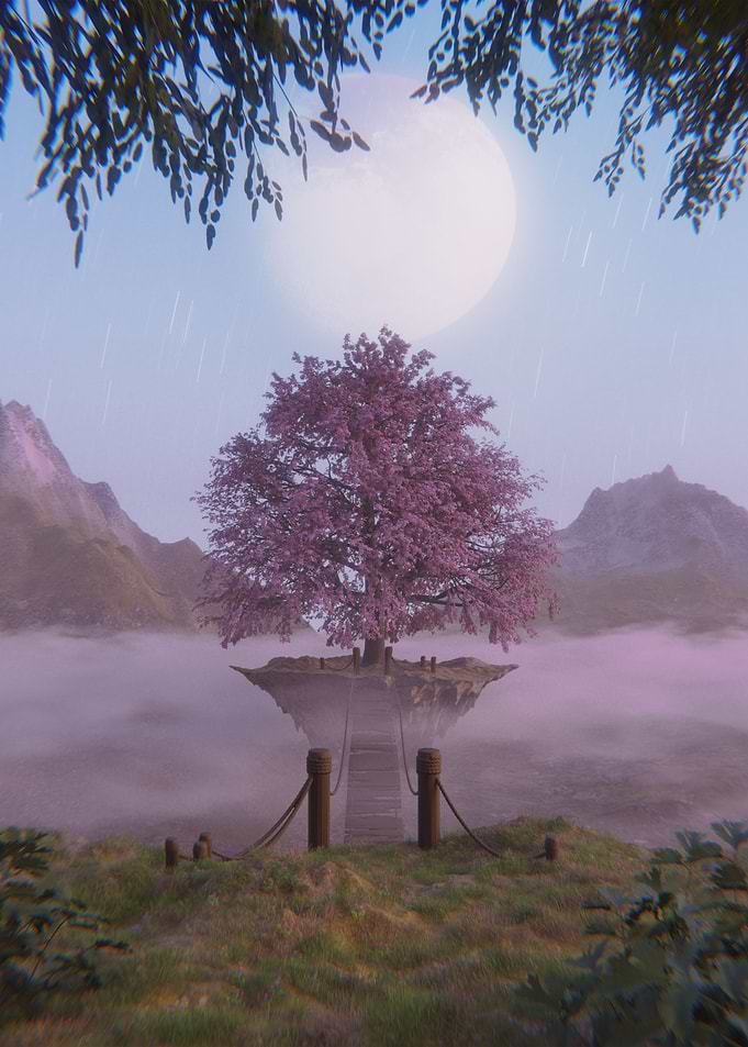 floating tree island