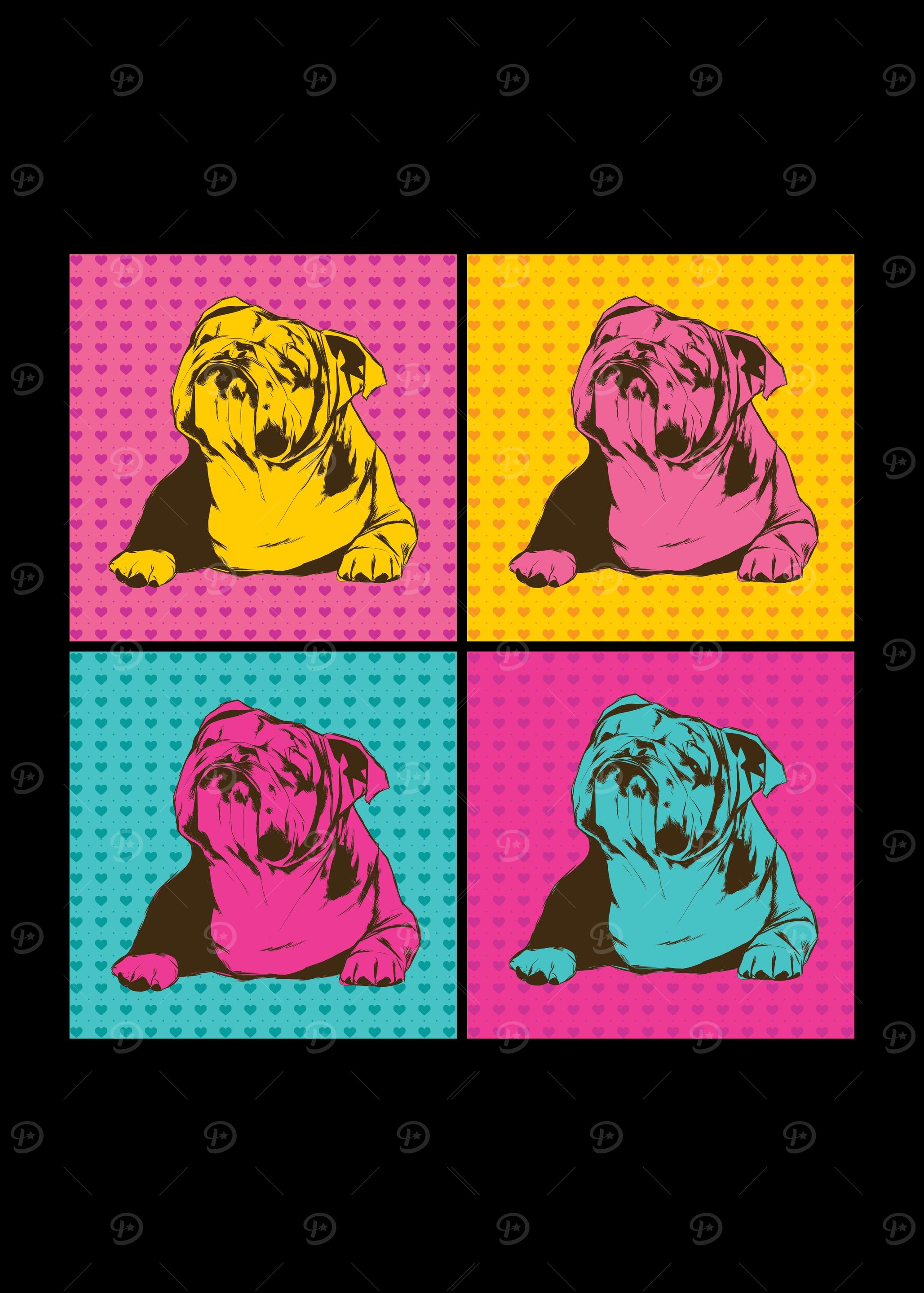 English Bulldog Pop Art