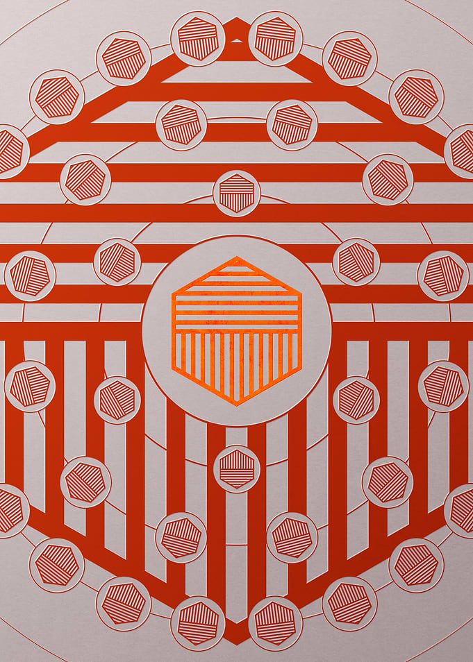 Red Glyph Mandala Rune Art