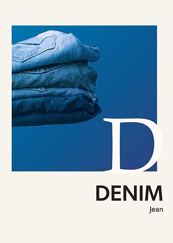Color Alphabet Denim D