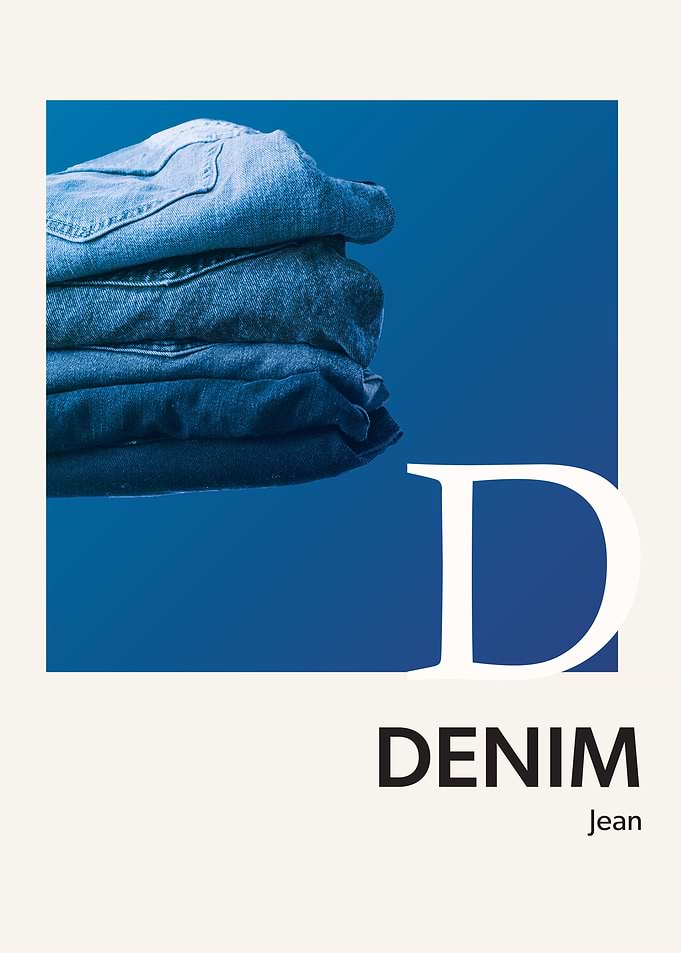 Color Alphabet Denim D