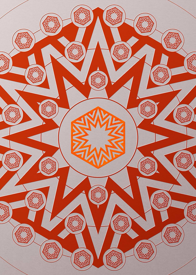 Red Geometric Glyph Poster