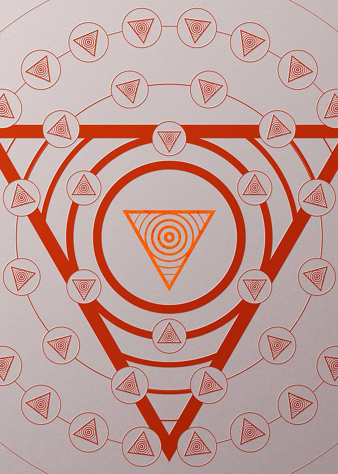Red Geometric Glyph Poster