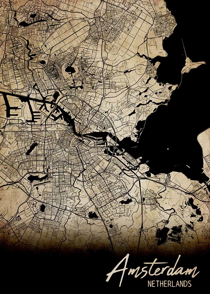 Amsterdam Vintage Map