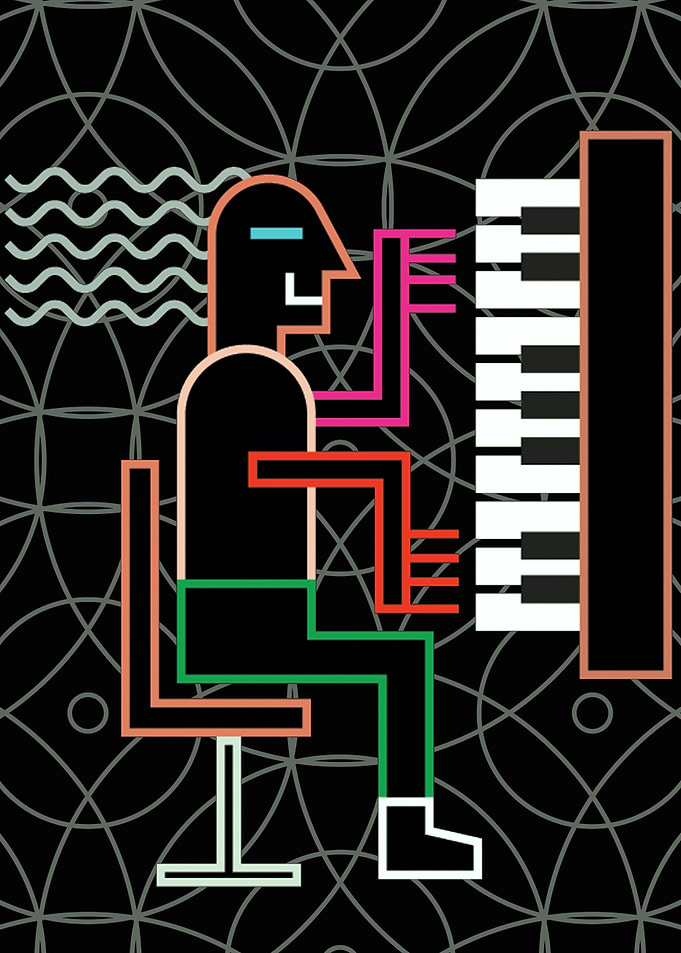Neon Piano Art