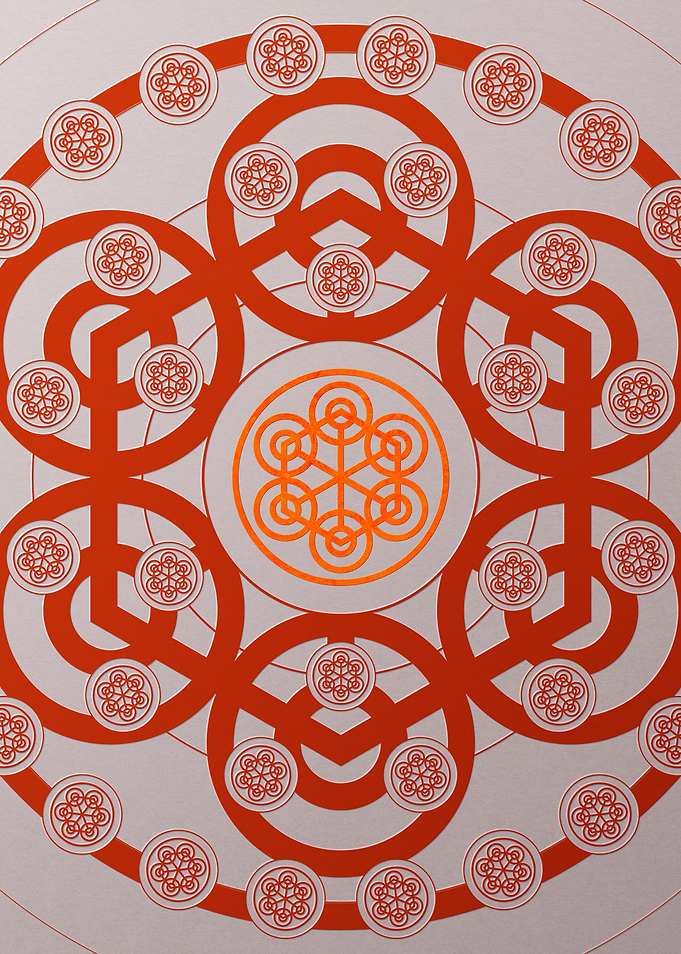 Red Glyph Mandala Rune Art