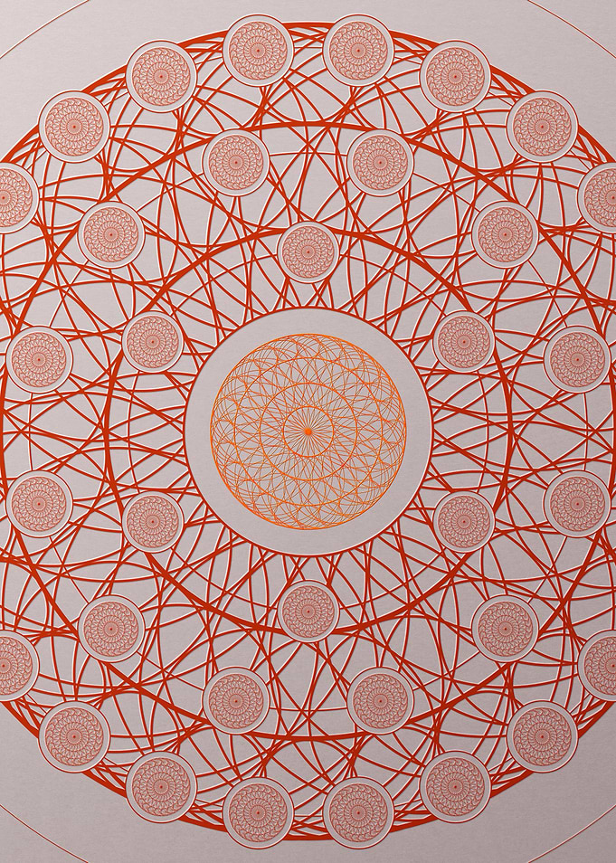Red Glyph Mandala Rune Art
