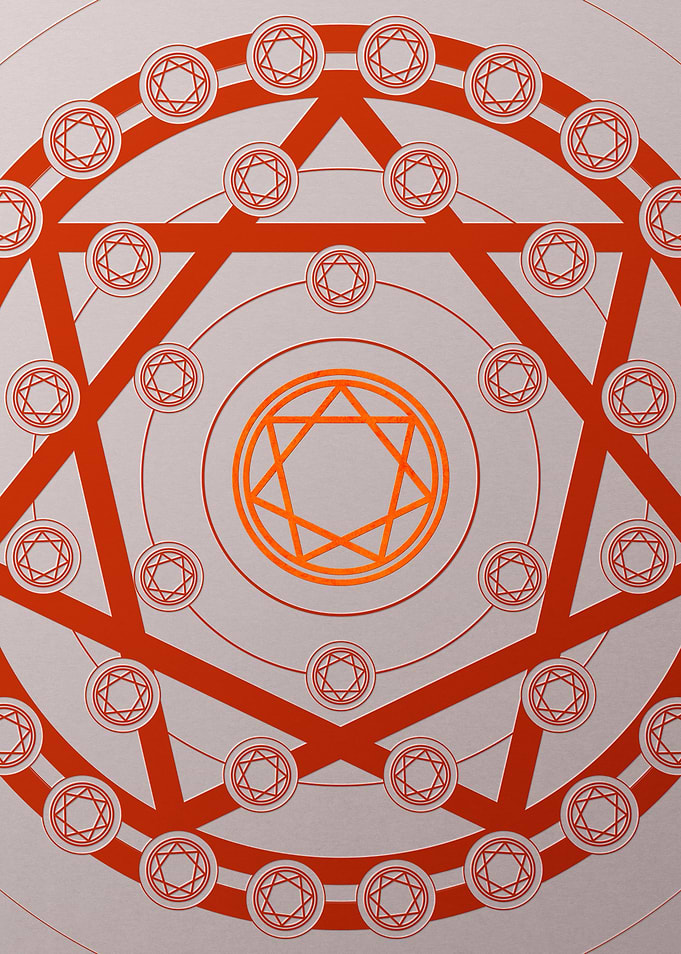 Red Geometric Glyph Poster