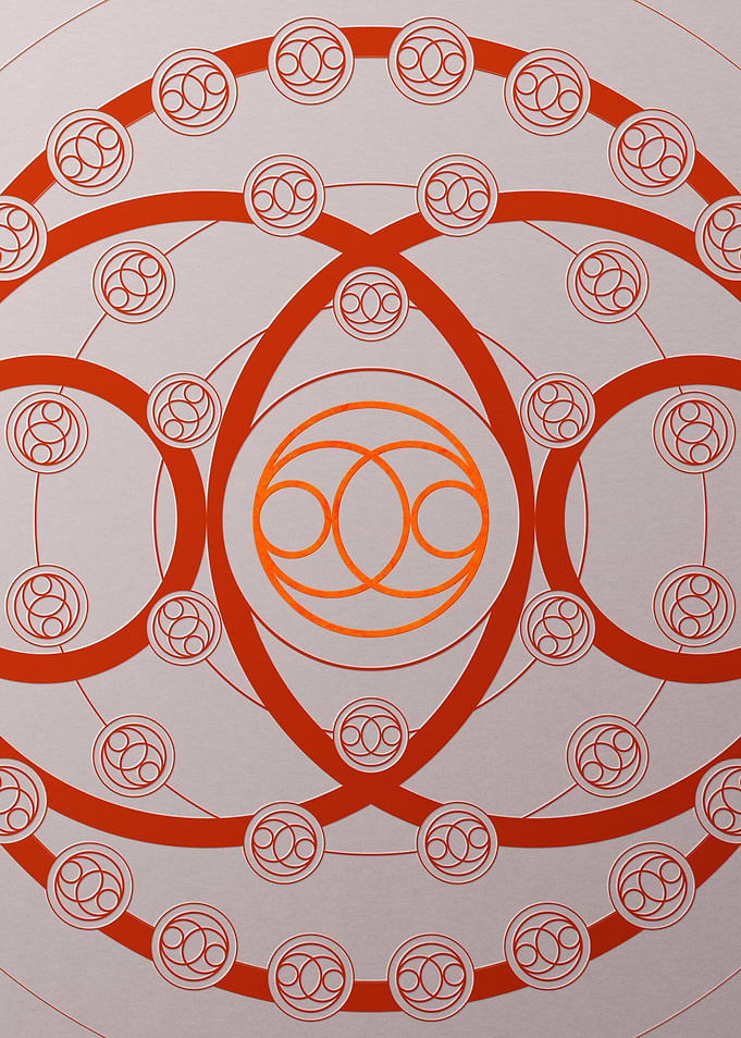 Red Geometric Glyph Poster
