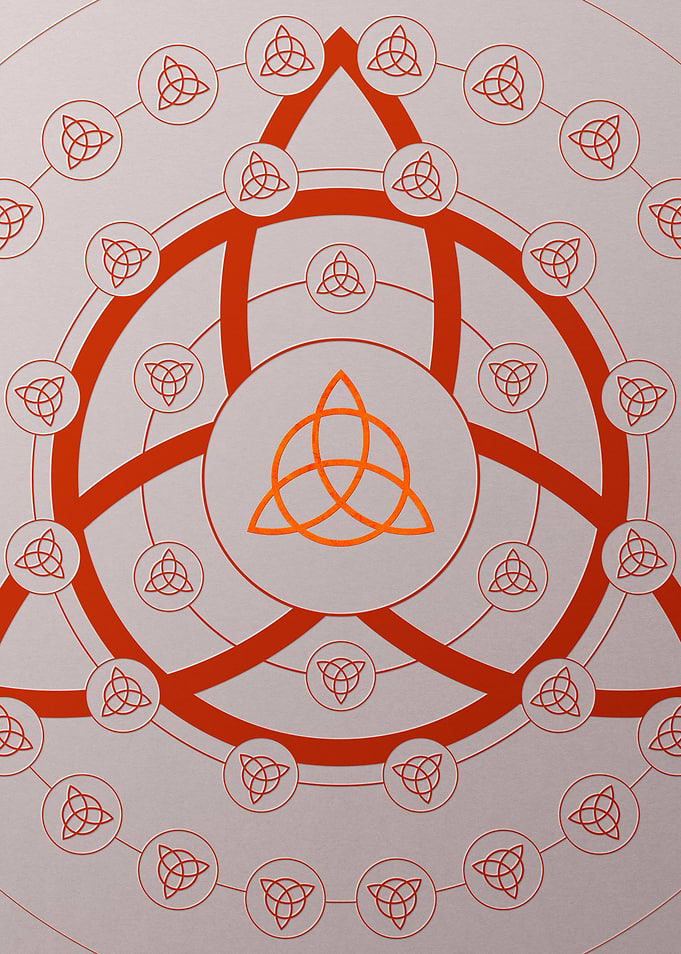Red Geometric Triquetra