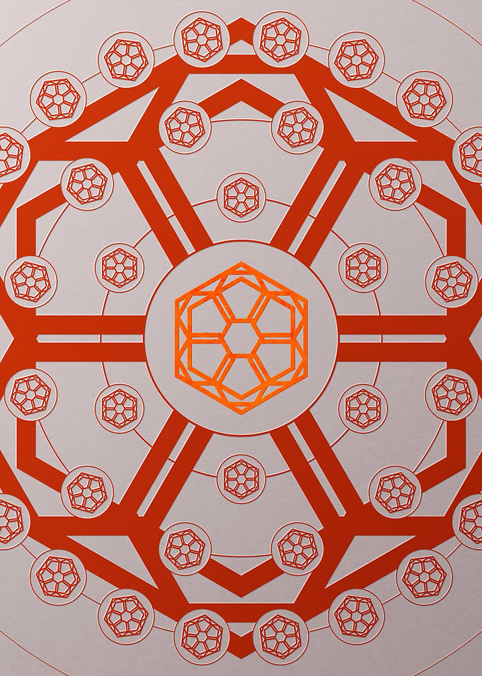 Red Glyph Mandala Rune Art