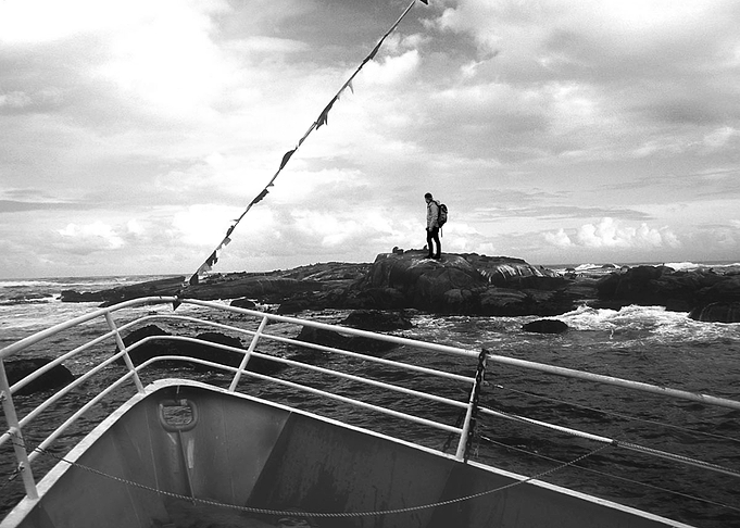 above the island