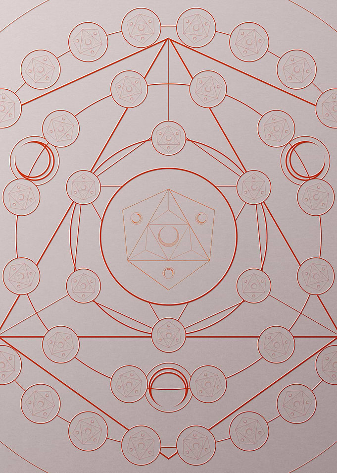 Red Geometric Glyph Poster