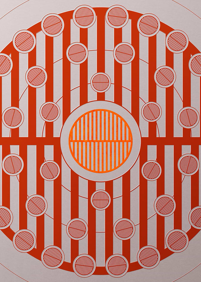 Red Geometric Glyph Poster