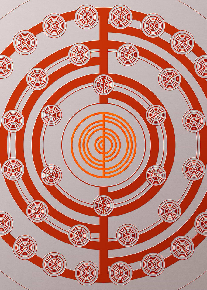 Red Geometric Glyph Poster