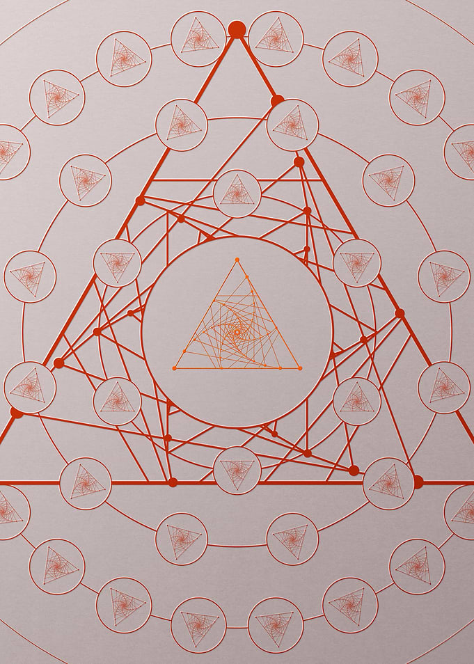 Red Glyph Mandala Rune Art