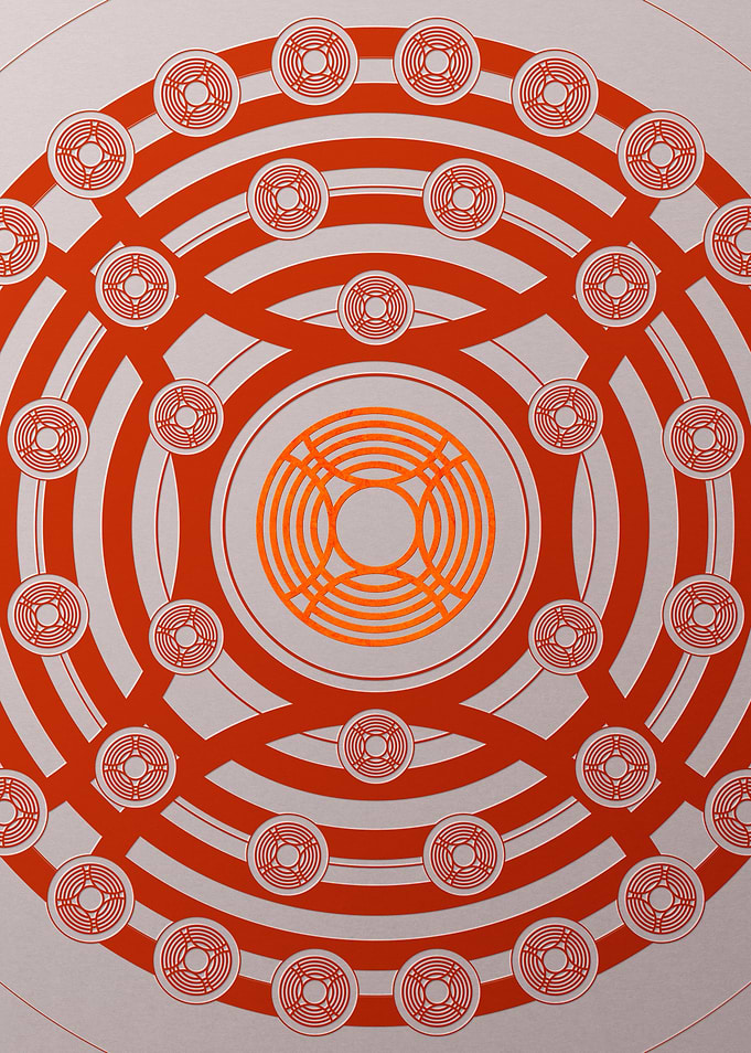 Red Glyph Mandala Rune Art