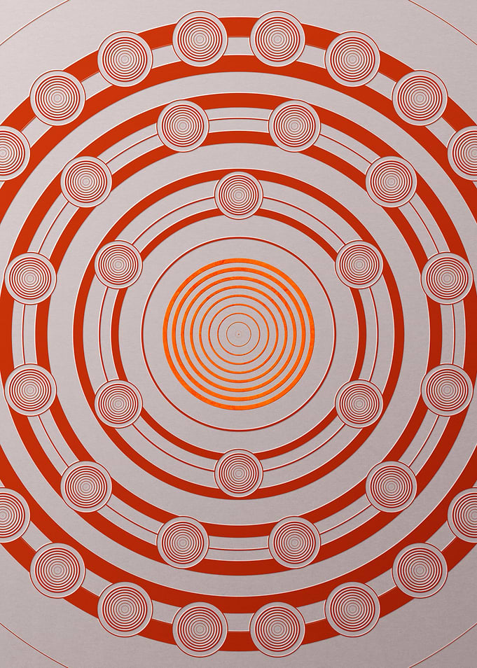 Red Geometric Glyph Poster
