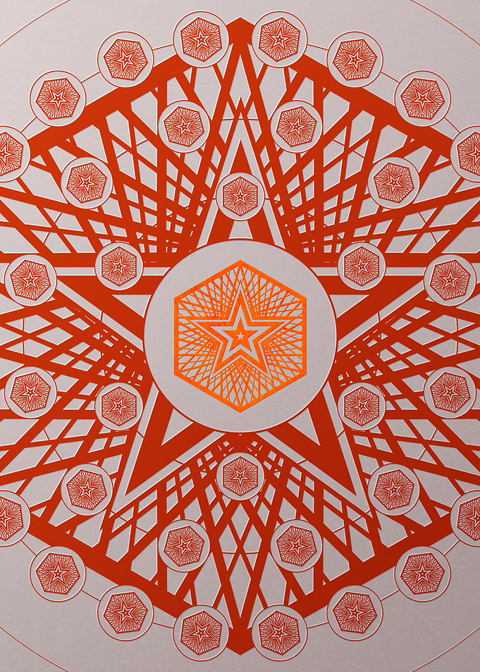 Red Glyph Mandala Rune Art