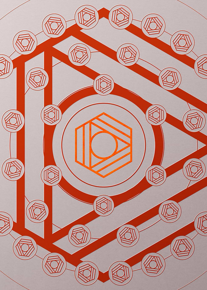 Red Geometric Glyph Poster
