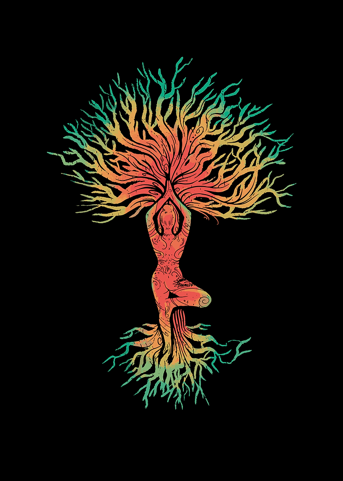 WOMAN IN YOGA POSE