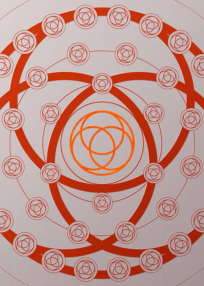 Red Geometric Glyph Poster