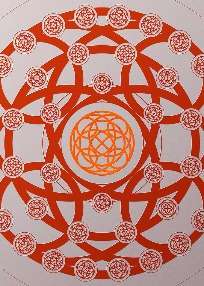 Red Geometric Glyph Poster