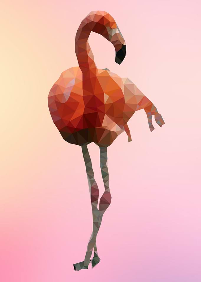 Flamingo Bird Polygon